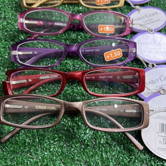 Foster Grant Eyeglasses +1.50 Lot Of 6 Multicolored Solid Front Tortise Arm NWT - Picture 6 of 13